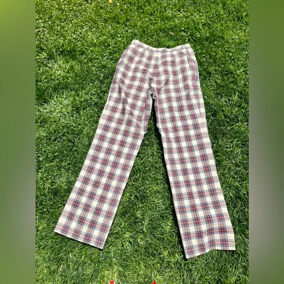 70s Vintage Light Weight Plaid Pants - Picture 8 of 8